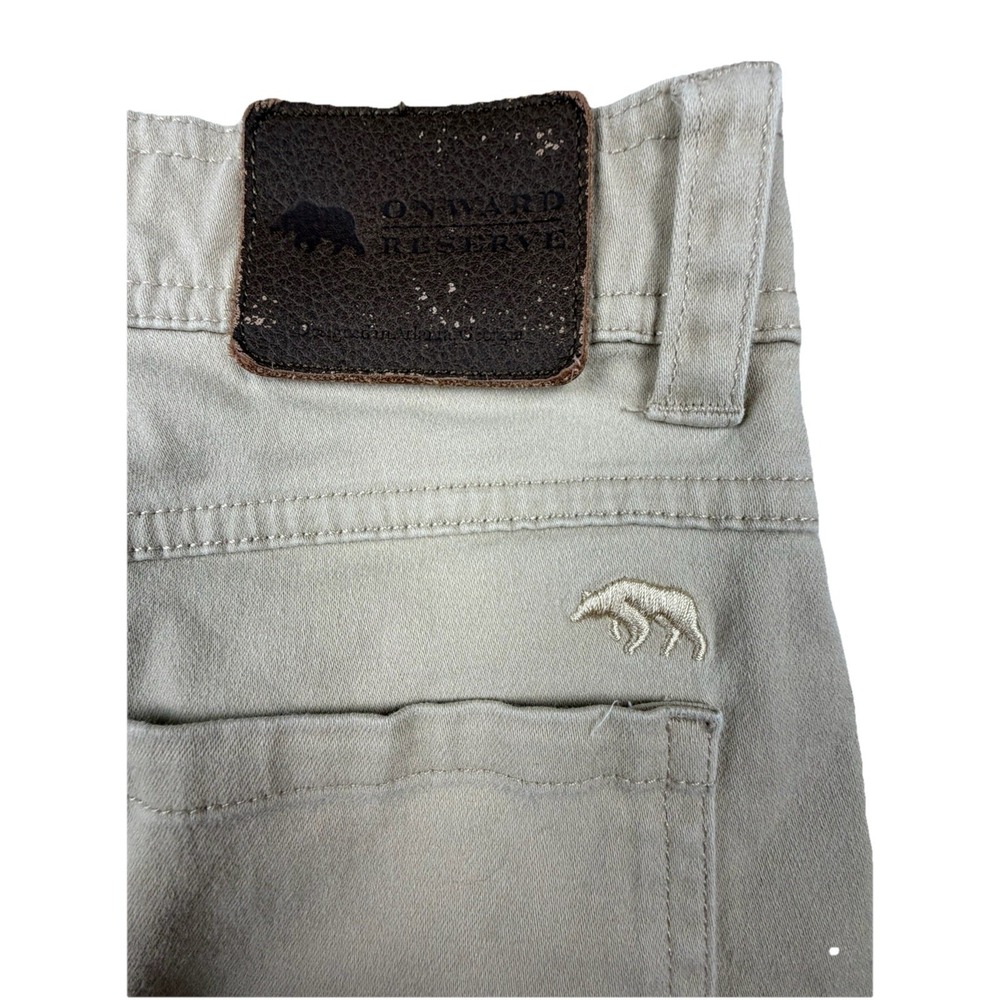 Onward Reserve Mens 5-Pocket Pants Khaki Tan Straight Leg Cotton‎ Blend 32x28 - Picture 5 of 10